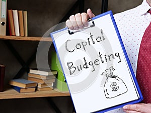 Capital budgeting is shown on the conceptual business photo