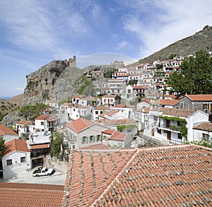 Capital Chora at Samothraki island in Greece