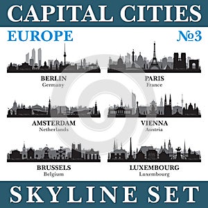 Capital cities skyline set. Europe. Part 3