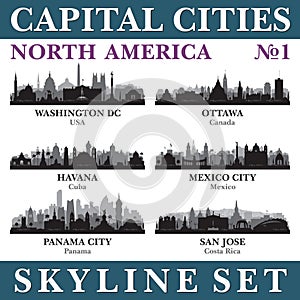 Capital cities skyline set. North America. Part 1