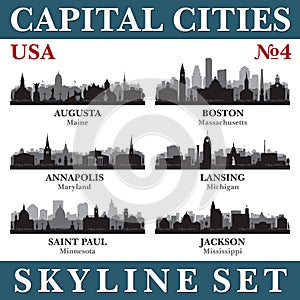 Capital cities skyline set. USA. Part 4