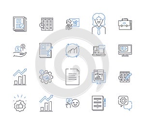 Capital deployment line icons collection. Investment, Allocation, Diversification, Growth, Efficiency, Return, Strategy