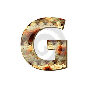 Capital English letter G with matza texture. Font for Passover. Vector illustration on isolated background.