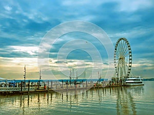 Capital Ferris Wheel At The National Harbor In Maryland