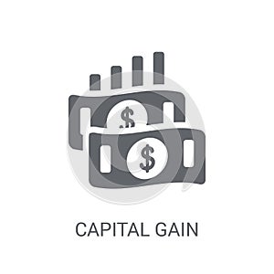 Capital gain icon. Trendy Capital gain logo concept on white background from business collection