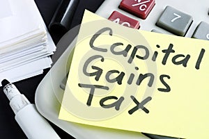 Capital gains tax cgt concept. Business documents photo