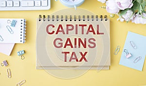 Capital gains tax-text label in the form