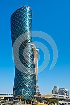 The Capital Gate tower in Abu Dhabi