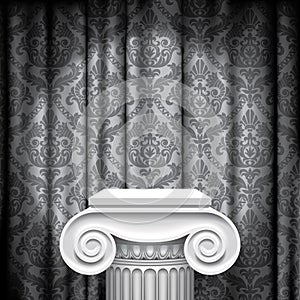 Capital on gray background