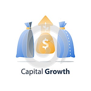Capital growth, invest fund solution, wealth management, earn more money, long term investment strategy, pension savings account