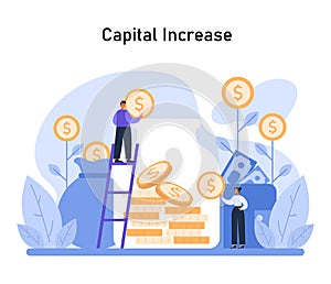 Capital Increase concept. Amplifying financial assets and boosting economic growth