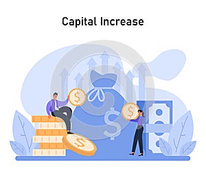 Capital Increase concept. Demonstrating strategies for enhancing financial
