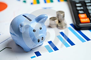 Capital increase concept by keeping money in a piggy bank