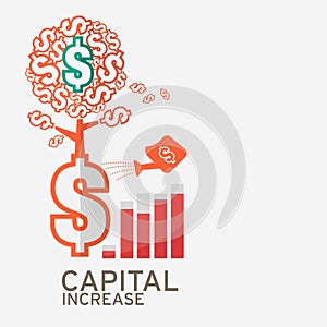 Capital increase icon for website.