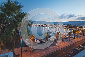 The capital of the island of Kos, Greece, view of the city and m