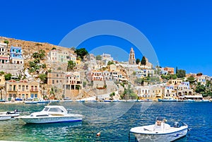 The capital of the island of Symi - Ano Symi. Harani area