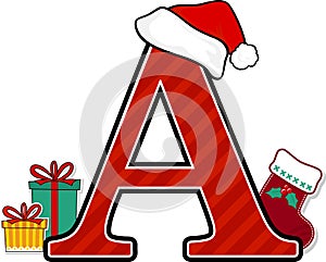 Capital letter a with christmas design elements photo