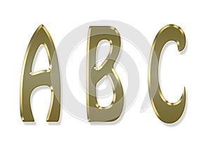 Capital letter gold alphabet