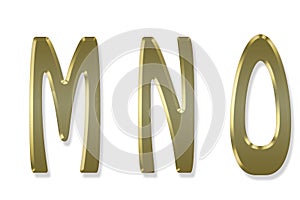 Capital letter gold alphabet