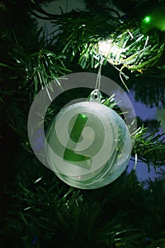 Capital letter L for luigi as a Christmas tree ornament