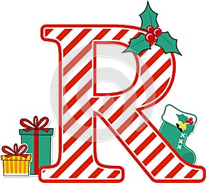 Capital letter r for christmas decoration