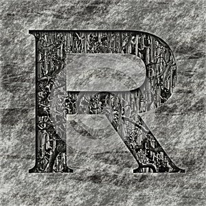 Capital letter R nature