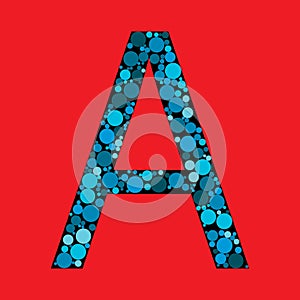 Capital Letter A. Vector abstract alphabet design