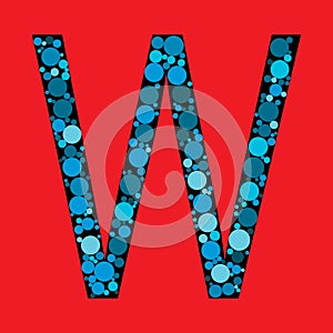 Capital Letter W. Vector abstract alphabet design