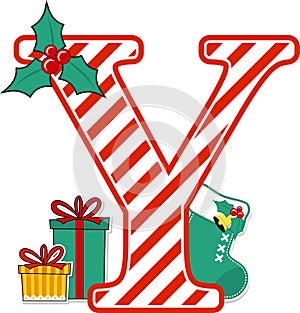 Capital letter y for christmas decoration