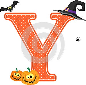 Capital letter z with halloween design elements