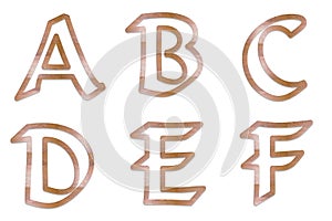 Capital Letters wood outline 1