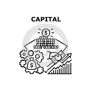 Capital Money Vector Concept Black Illustration