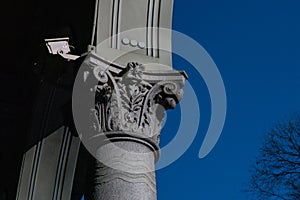 capital neoclassical model, palace architecture with colonnade and neoclassical capitals