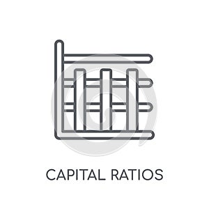 Capital ratios - Tier 1 and Tier 2 linear icon. Modern outline C