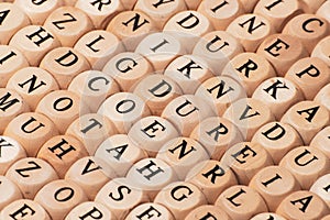 La capitale di legno bloccare una lettera l'alfabeto impostato di legno Viso 