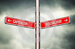 Capitalism or Socialism concept photo