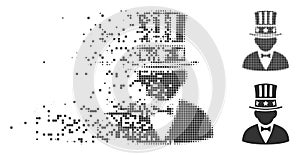 Capitalist Destructed Pixel Halftone Icon