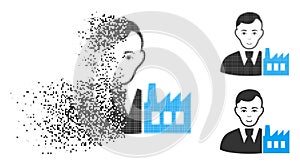 Dispersed Dot Halftone Capitalist Oligarch Icon with Face photo