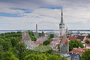 Capitals of Europe. The landmarks from Tallinn, Estonia, photographed from above during a beautiful summer day.