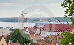 Capitals of Europe. The landmarks from Tallinn, Estonia, photographed from above during a beautiful summer day.