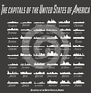 The Capitals of the United States of America (48 city silhouette)