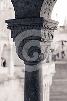 Capitel detail from Buda Castle column photo