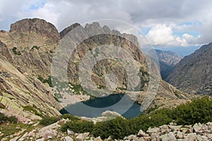 The Capitellu Lake from GR20 trail, Corse, France.