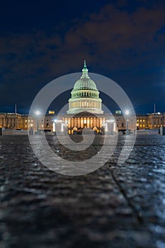 Capitol building. Capitol hill, Washington DC. Legislative Capitol defines democracy. Capitols dome is a national symbol photo