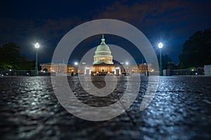 Capitol building. Capitol hill, Washington DC. Legislative Capitol defines democracy. Capitols dome is a national symbol photo