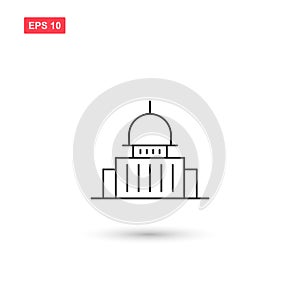 Capitol building icon vector isolated 8