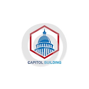 capitol building logo design vector icon.