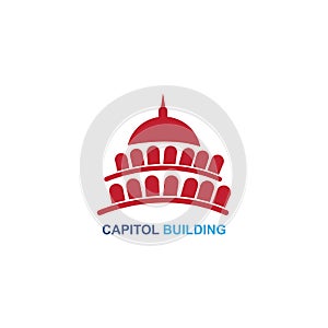 capitol building logo design vector icon.