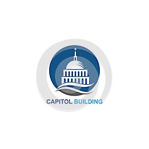 capitol building logo design vector icon.