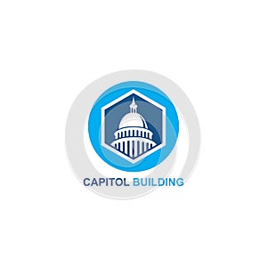 capitol building logo design vector icon.